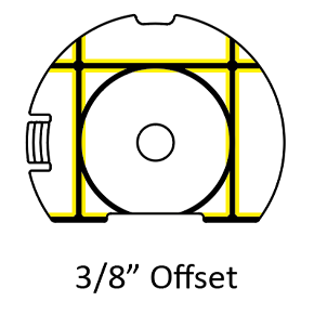 Thrree eighths inch offset insert