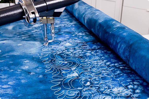 Close-up of quilt stitching
