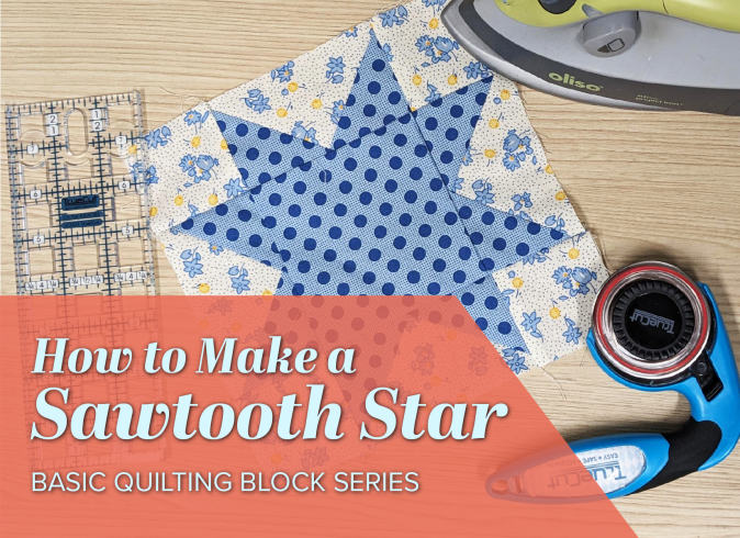 How to Make a Sawtooth Star Quilt Block image