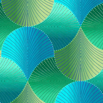 Turquoise Fans from Geo Pop Pearl (Henry Glass)