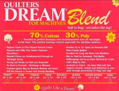 MK Blend King 120"x122" Quilter's Dream Batting