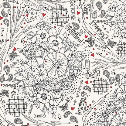 Blooming Doodles from 108 Quilt Back (WIndham)