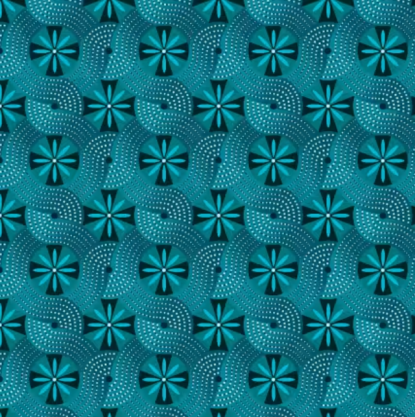 Turquoise Circle Waves from Geo Pop Pearl (Henry Glass)