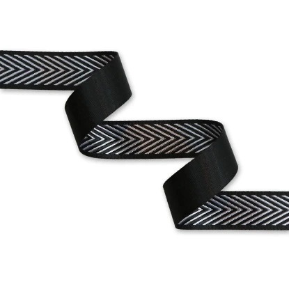 Silver Chevron Webbing 1.5 in