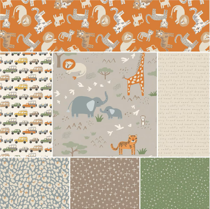 Pre - Cut 1 yard Bundle Gray from Leo & Savannah (RBD)