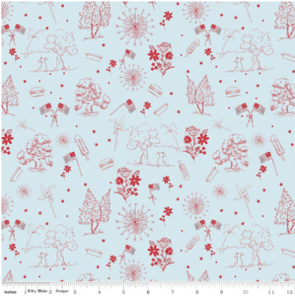 Independence Toile Light Blue from Firework Fields (RBD)
