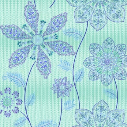 Aqua Lacy Floral from Geo Pop Pearl (Henry Glass)