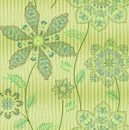 Green Lacy Floral from Geo Pop Pearl (Henry Glass)