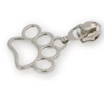 4 Paw Print Zipper Pulls (Nickel) from Sallie Tomato