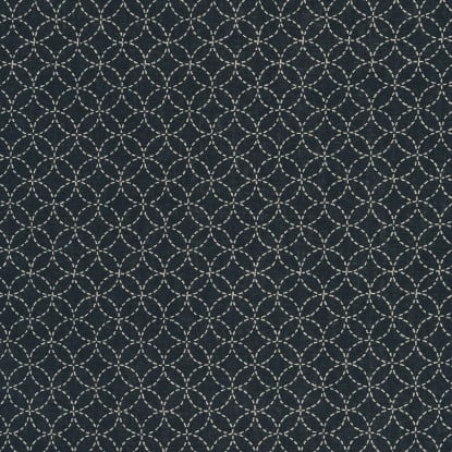 Navy Cream Circles from Sevenberry Kasuri (Kaufman) (SB-88222D11-8)