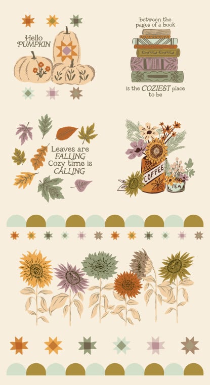 Panel - Eggshell from Windfall (Moda)