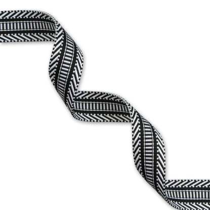 Railroad Track Black/White Webbing 1.5 in
