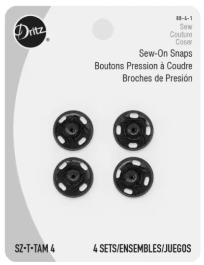 Snap Sew-On Size 4 Black from Dritz